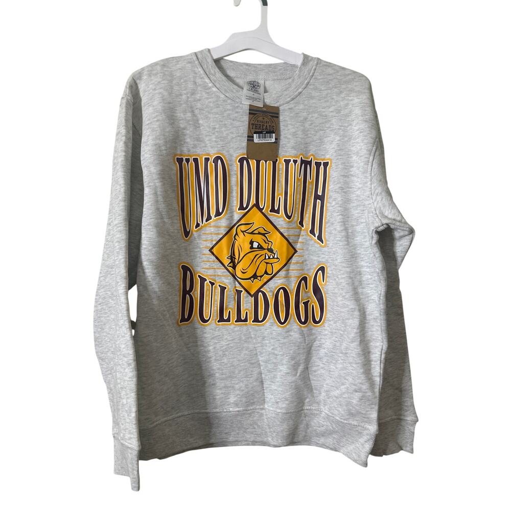Rivalry Threads Duluth Bulldogs Hoodie Mens Grey Heather Pullover M t